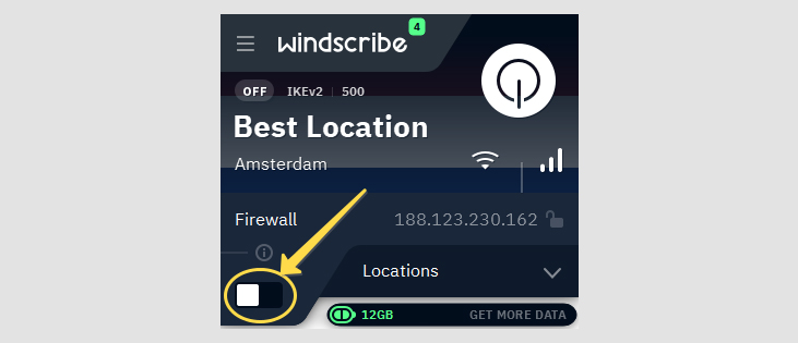 Windscribe Firewall: где включить и отключить.