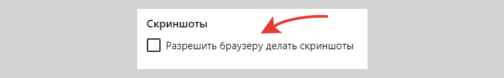 Опция создания скриншотов в Яндекс браузере.