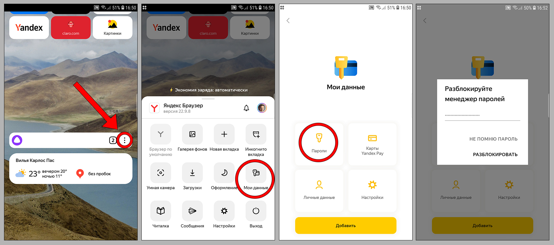 Как посмотреть пароли Яндекс браузера на телефоне (смартфоне Android / iPhone).